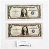 Image 1 : 2pc 1935F One Dollar Silver Certificate Paper Money