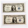 Image 2 : 2pc 1935F One Dollar Silver Certificate Paper Money