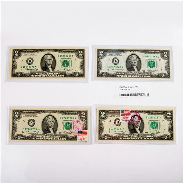 4pc 1976 Two Dollars Federal Reserve Notes