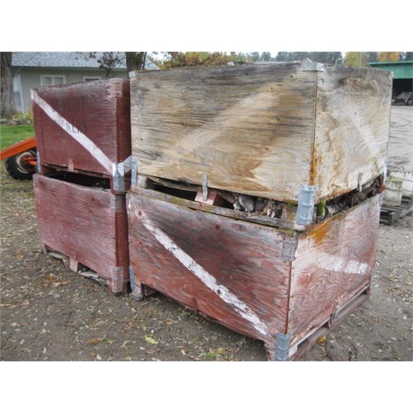 4 BINS OF APPLE WOOD
