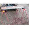 Image 1 : 2 SAW HORSES, HOMEMADE BENCH