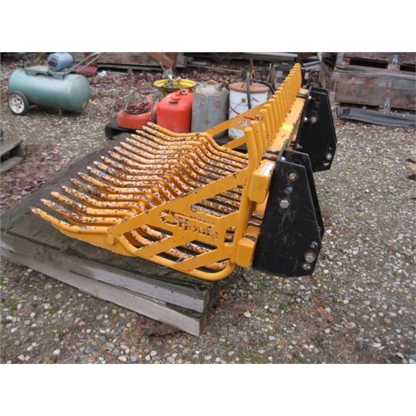 Loader Rake Bucket HEAVY DUTY FRONT END LOADER ROCK RAKE SCOOP/BUCKET