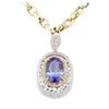 Image 2 : 14.17 ctw Tanzanite and Diamond Pendant With Chain - 14KT White Gold