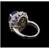 Image 3 : 14KT White Gold 4.02 ctw Tanzanite and Diamond Ring