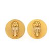 Image 3 : Hermes Gold Leather Clip-on Earrings