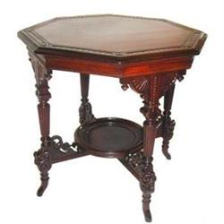 Renaissance Revival Walnut Octagonal Table -  #2324039