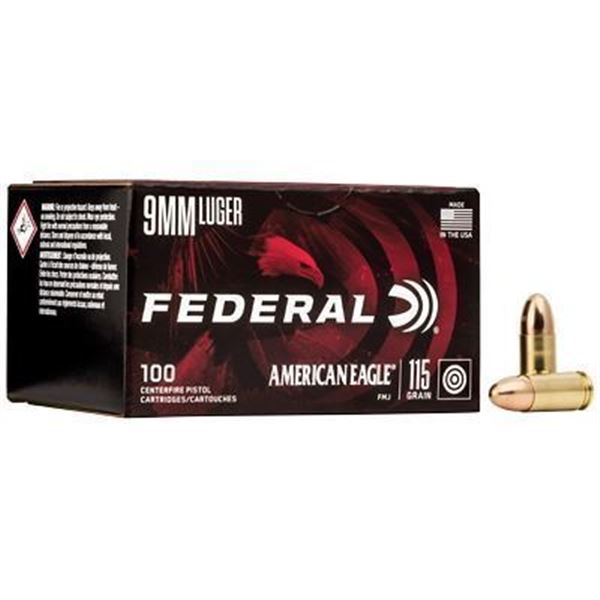 FED AM EAGLE 9MM 115GR FMJ - 100 Rds