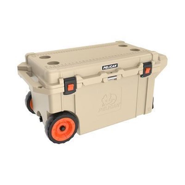 PELICAN COOLER 80QT WHEELED TAN