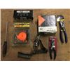 Image 1 : NEW Product - Tray Lot: Ratchet Strap, Harley Davidson Safety Glasses, Pliers, 1-7/8" Trailer Ball, 