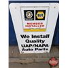 Image 2 : Double Sided Metal Sign "NAPA" Member Installer (36"H x 24"W) (See Pics!) SHIPPING NOT AVAILABLE FOR