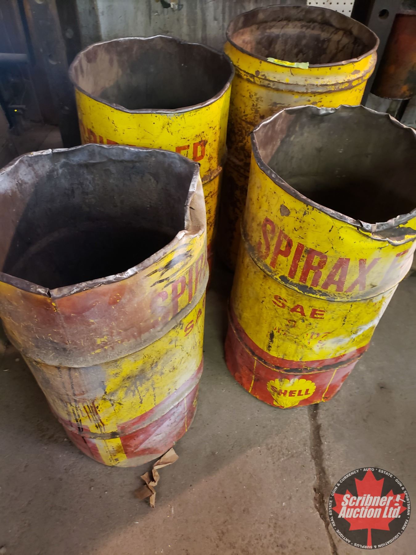 Old Shell Barrels used for Garbage Cans (4) (See Pics!) SHIPPING NOT ...