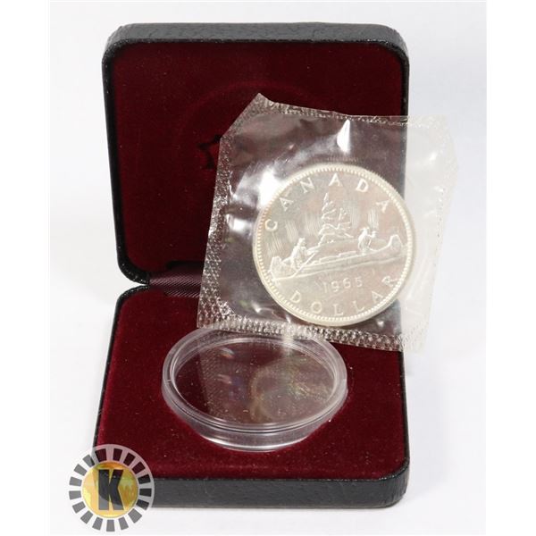 1965 CANADIAN SILVER DOLLAR IN ORIGINAL MINT BAG