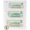 Image 2 : THREE CANADIAN 1973 ONE DOLLAR BANK NOTES