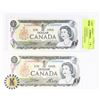 Image 1 : TWO 1973 CANADIAN UNCIRCULATED SEQUENTIAL SERIAL