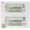 Image 2 : TWO CANADIAN 1973 ONE DOLLAR BANK NOTES