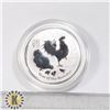 1/2 OZ. 2017 PERTH MINT LUNAR ROOSTER SILVER COIN