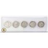 Image 2 : FIVE OLD CANADIAN SILVER QUARTERS