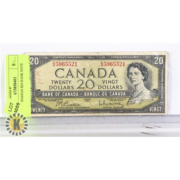 1954 CANADIAN $20 BANK NOTE