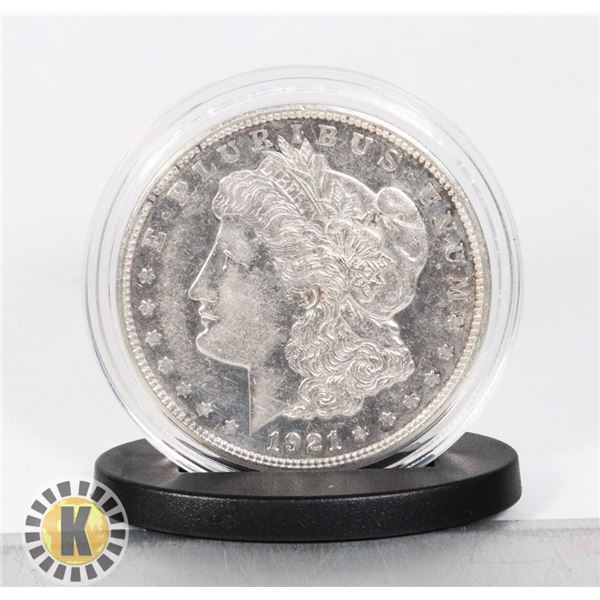 1921 MORGAN SILVER DOLLAR IN CAPSULE