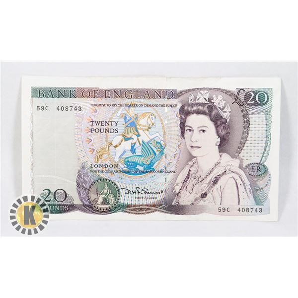 BANK OF ENGLAND 20 POUND BANK NOTE