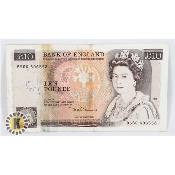 BANK OF ENGLAND 10 POUND BANK NOTE