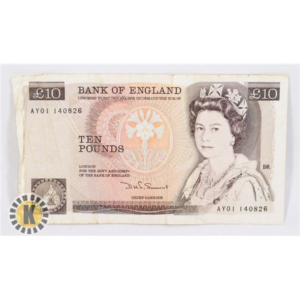 BANK OF ENGLAND 10 POUND BANK NOTE