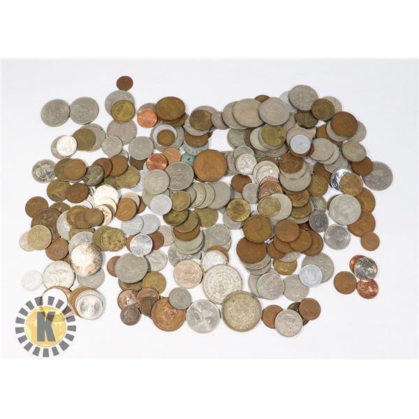 LARGE BAG OF ASSORTED FOREIGN COIN CURRENCY