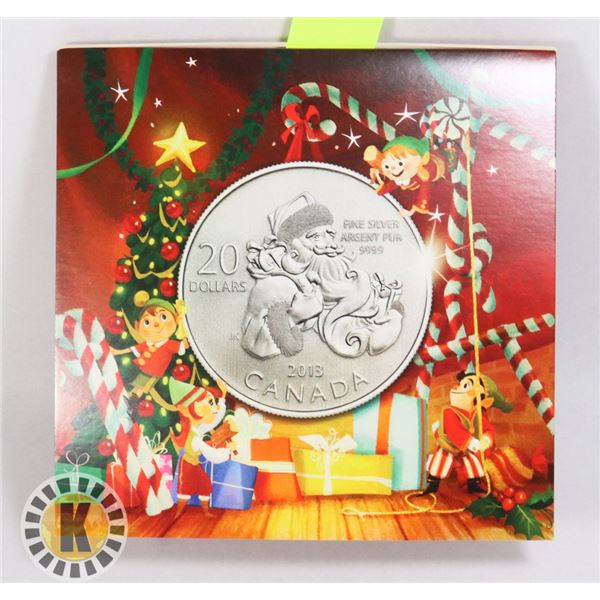 2013 CANADIAN $20 FINE SILVER SANTA COIN