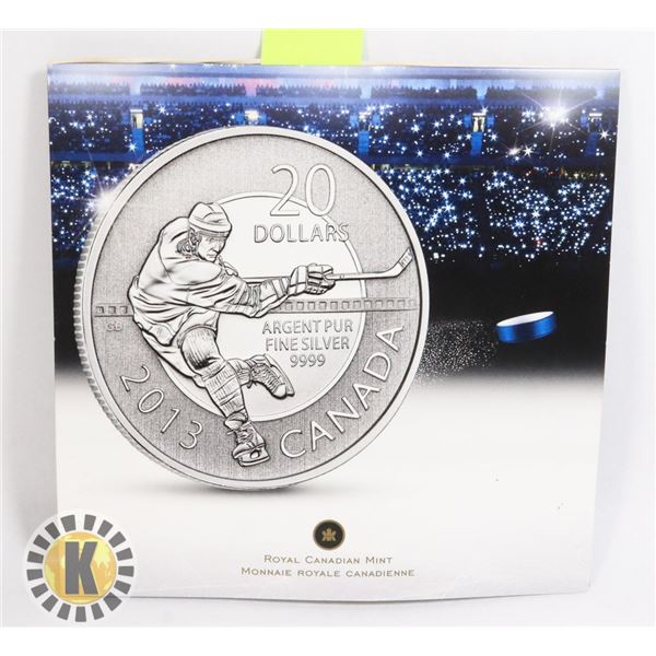 2013 CANADIAN $20 FINE SILVER HOCKEY COIN