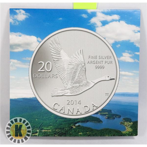 2014 CANADIAN $20 FINE SILVER CANADA GOOSE COIN