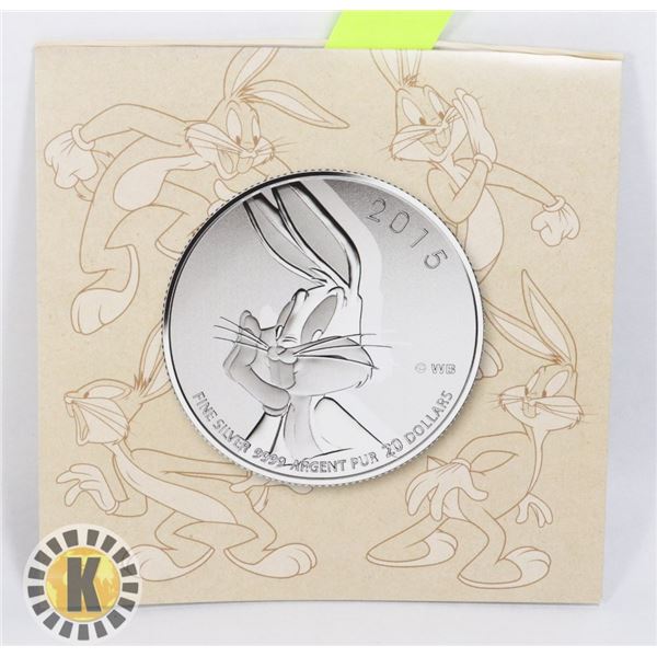 2015 CANADIAN $20 FINE SILVER BUGS BUNNY COIN
