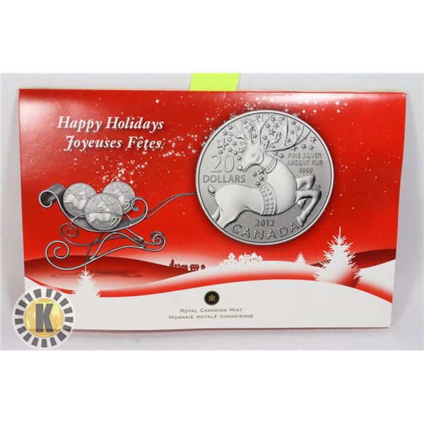 2012 CANADIAN $20 FINE SILVER REINDEER COIN