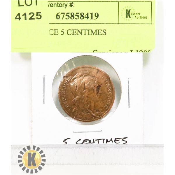 1899 FRANCE 5 CENTIMES