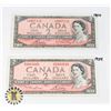 TWO CANADIAN 1954 TWO DOLLAR BANK NOTES