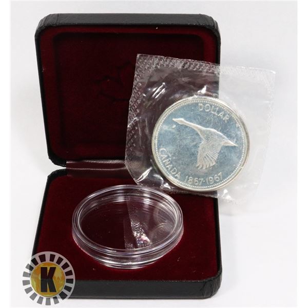 1967 CANADIAN SILVER DOLLAR IN ORIGINAL MINT BAG