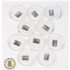 LOT OF 10 FINE SILVER 1G BARS IN CAPSULES