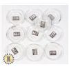 LOT OF 10 FINE SILVER 1G BARS IN CAPSULES