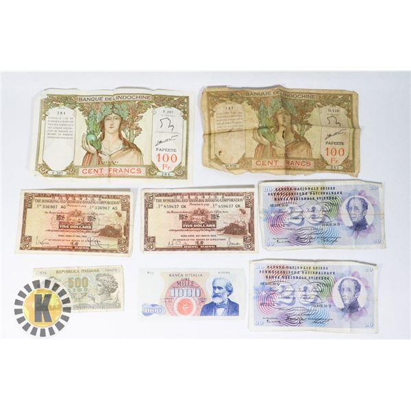 BAG OF ASSORTED FOREIGN PAPER MONEY
