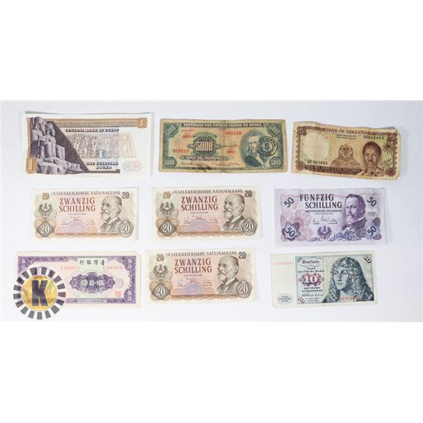 BAG OF ASSORTED FOREIGN PAPER MONEY
