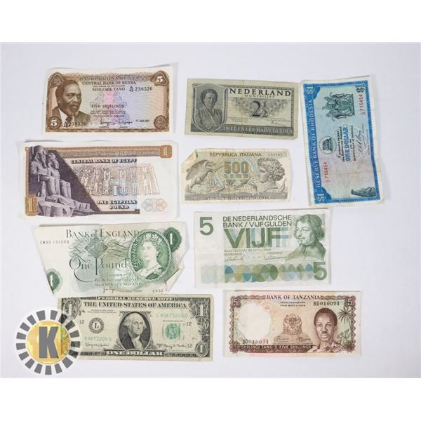 BAG OF ASSORTED FOREIGN PAPER MONEY