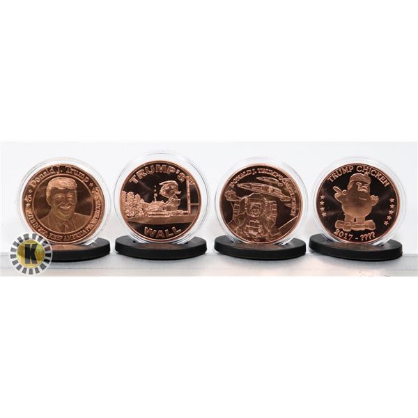 FOUR 1-OZ COPPER TRUMP