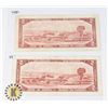 Image 2 : TWO CANADIAN 1954 TWO DOLLAR BANK NOTES