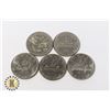 Image 1 : FIVE CANADIAN NICKLE DOLLAR COINS, YEARS INCLUDE