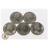 Image 2 : FIVE CANADIAN NICKLE DOLLAR COINS, YEARS INCLUDE