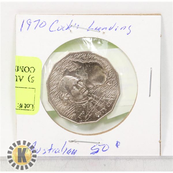 5)  AUSTRALIAN 1970 50 CENT COIN COMMEMORATING