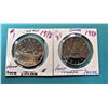 Image 1 : 7)  LOT OF 2 CANADIAN SILVER DOLLARS, 1978 & 1983