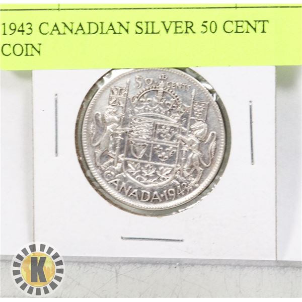 1943 CANADIAN SILVER 50 CENT COIN