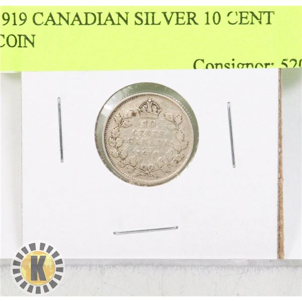 1919 CANADIAN SILVER 10 CENT COIN