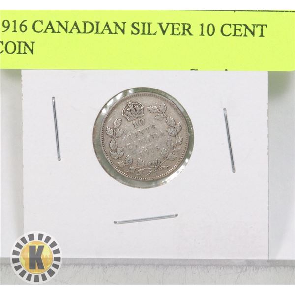 1916 CANADIAN SILVER 10 CENT COIN