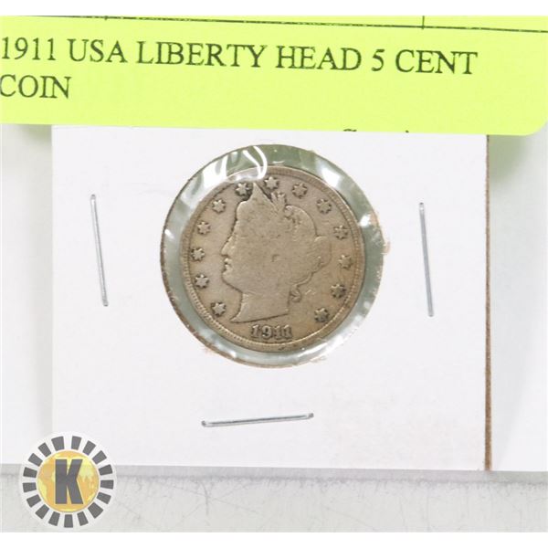 1911 USA LIBERTY HEAD 5 CENT COIN